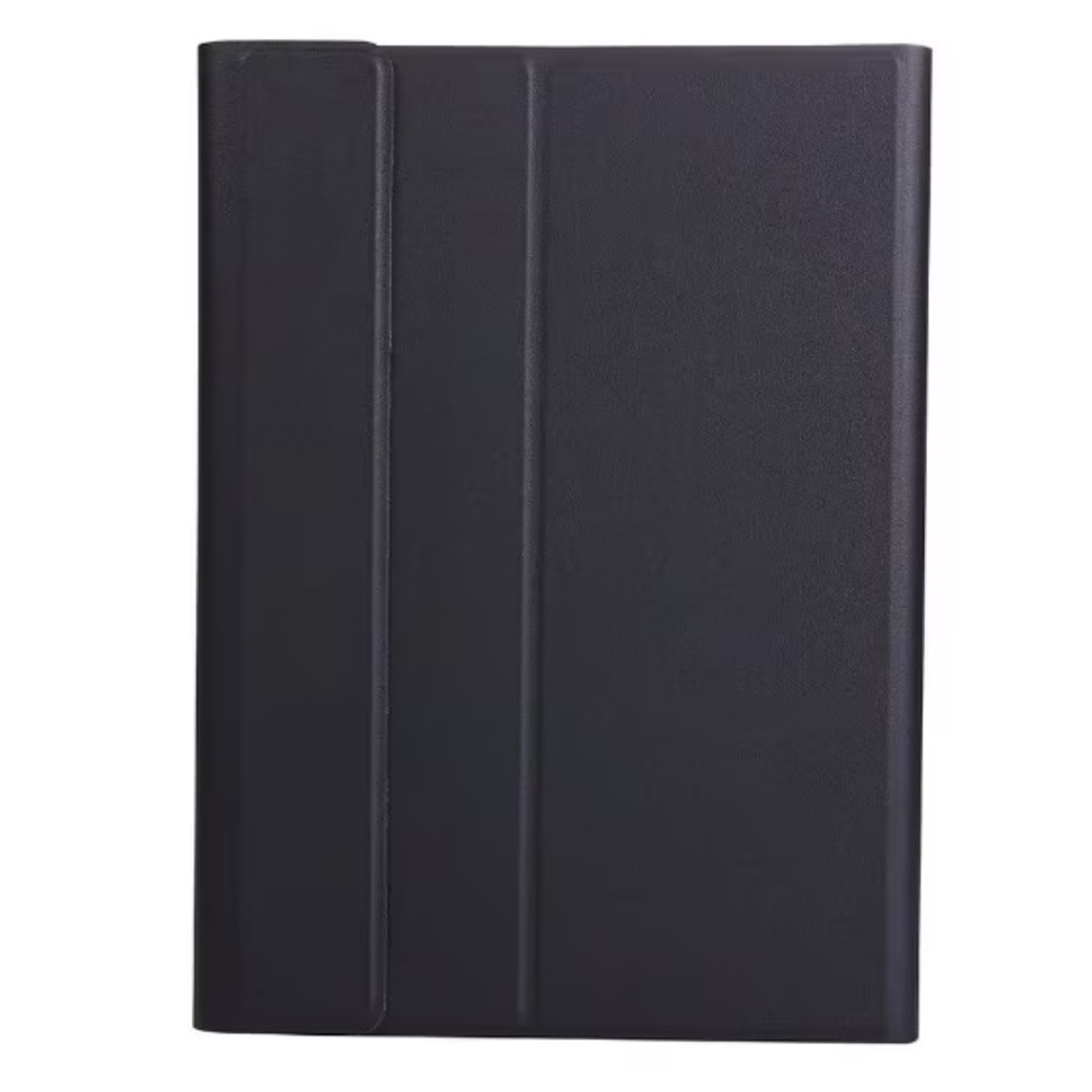 Husa cu tastatura si suport pen pentru Honor Pad X9, Protectie fata-spate, Magnetizata, Suprafata mata, Anti-amprenta, Tastatura RGB wireless detasabila, Stand, Anti-soc, Piele vegana, Negru