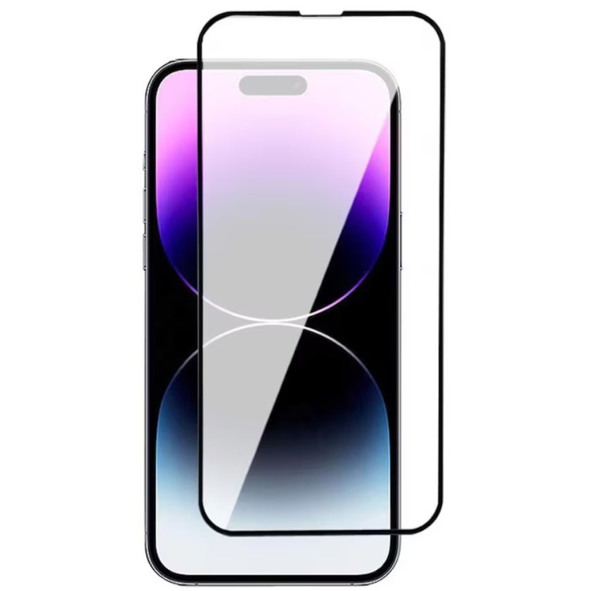 Folie Sticla Securizata compatibila cu Apple iPhone 16 PLUS, Full Glue, Full Cover, Negru