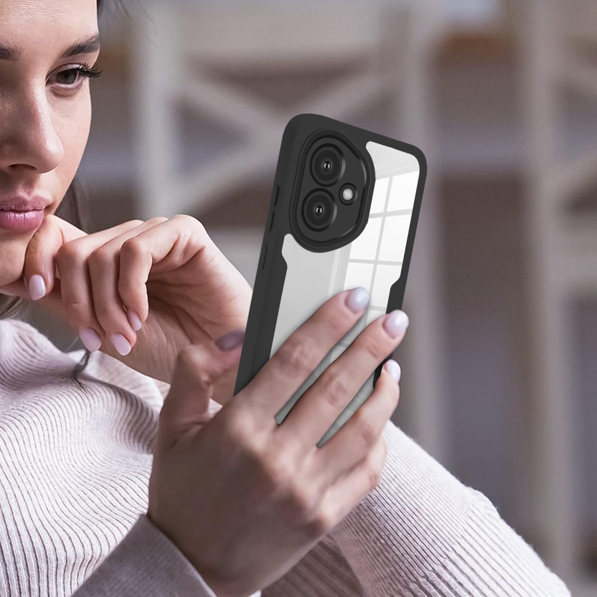 Set 360: Husa cu folie integrata pentru Honor 400 Protectie 360 fata / spate - Negru
