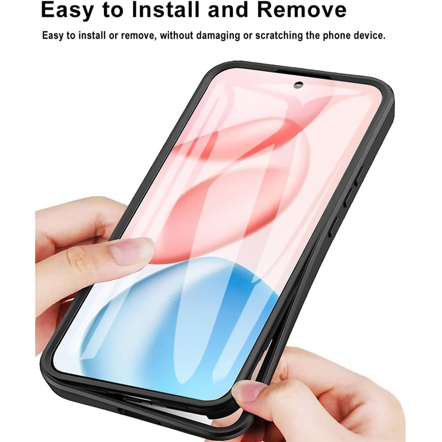 Set 360: Husa cu folie integrata pentru Honor 400 Protectie 360 fata / spate - Negru
