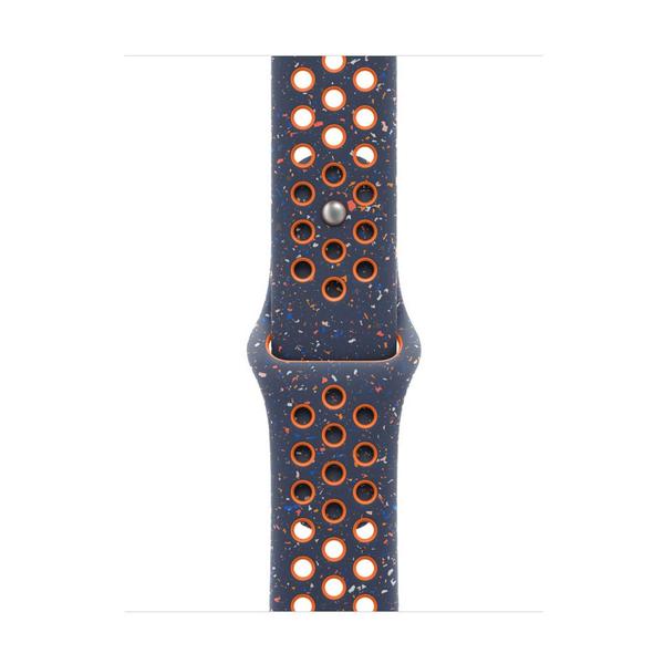 Curea Smartwatch Apple MYJX3ZM/A pentru Watch 42mm, Nike Sport Band, M/L (Albastru/Portocaliu)