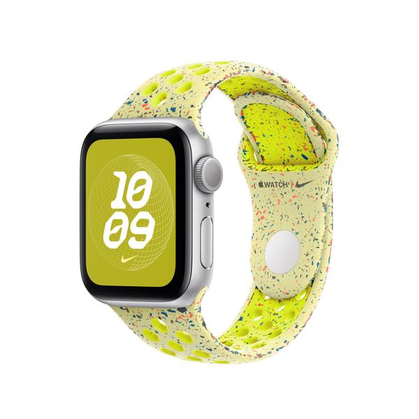 Curea Smartwatch Apple MXU63ZM/A pentru Watch 42mm, Nike Sport Band, M/L (Galben/Bej)