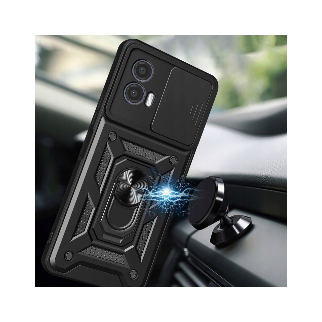 Husa pentru Motorola Moto G73 - Techsuit CamShield Series - Black