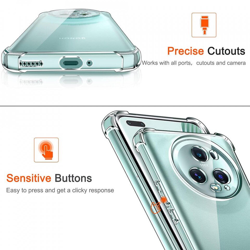 Husa pentru Honor Magic5 Pro - Techsuit Shockproof Clear Silicone - Clear