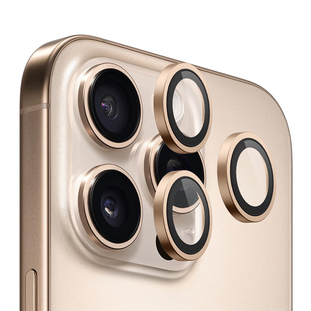Folie pentru iPhone 14 Pro / iPhone 14 Pro Max (set 3) - Blueo Original Metal Frame Lens Protector - Golden