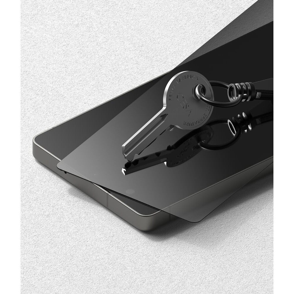 Set 2 folii sticla securizata Ringke Easy Slide Privacy, Kit montare inclus, compatibile cu Samsung Galaxy S26 Ultra, Negru