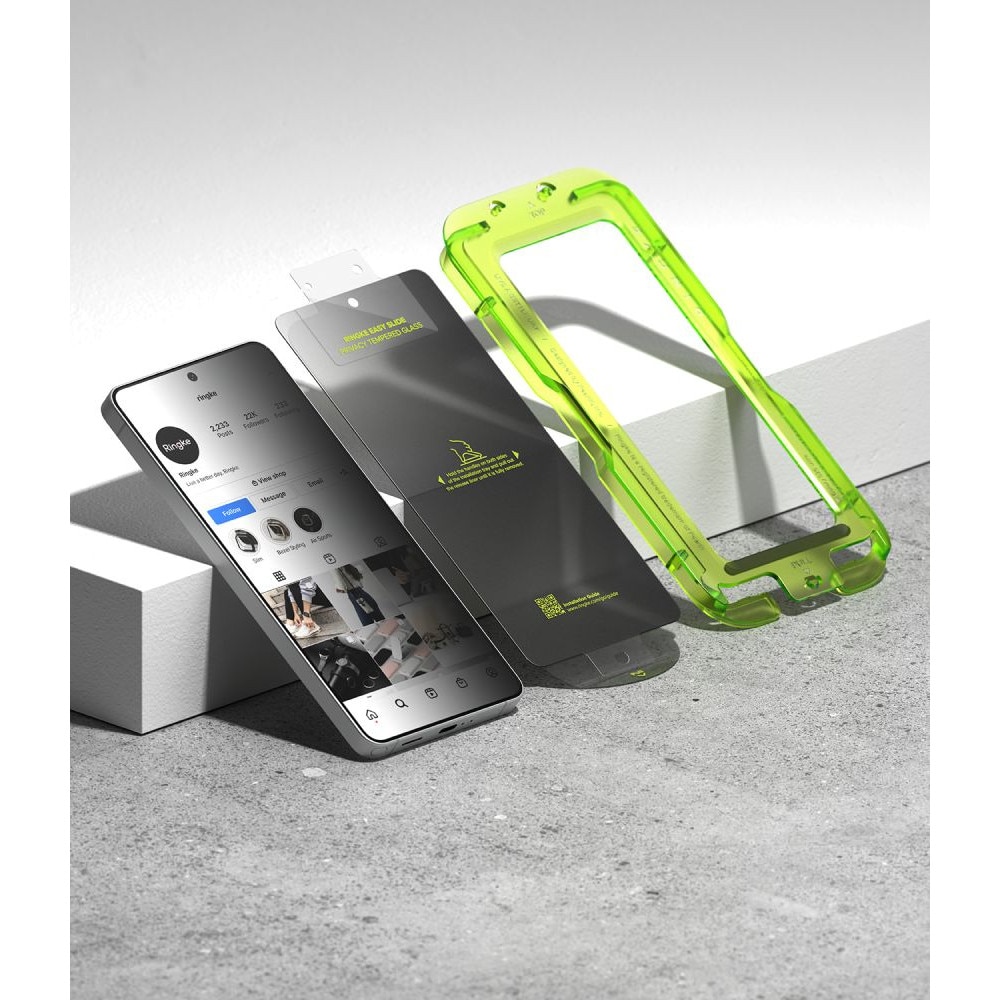 Set 2 folii sticla securizata Ringke Easy Slide Privacy, Kit montare inclus, compatibile cu Samsung Galaxy S26 Ultra, Negru