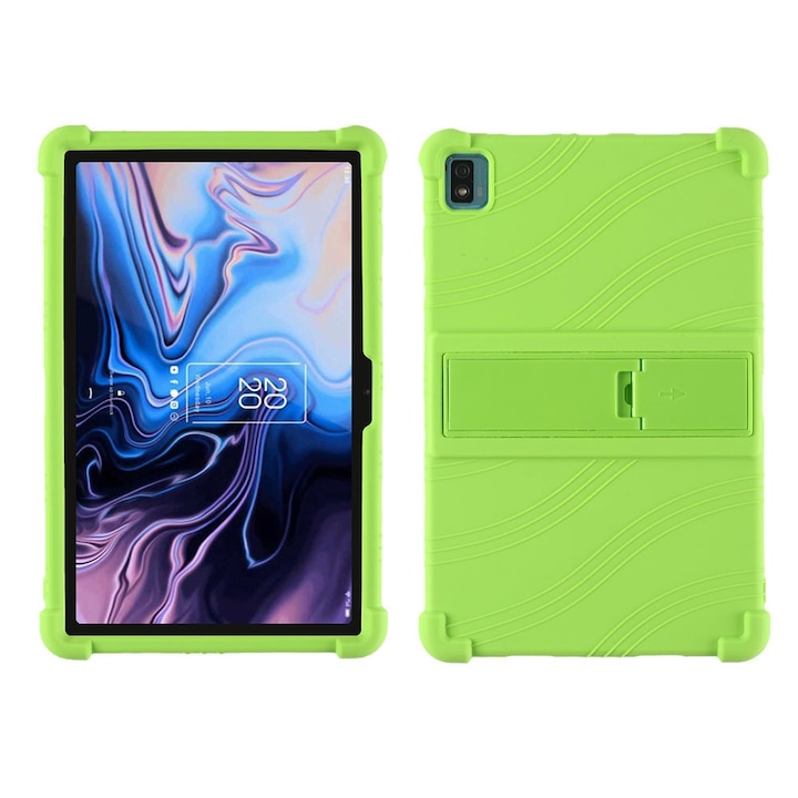 Husa tableta pentru TCL 10 Tab Max 10.36 inch, silicon, cu suport invizibil, Verde