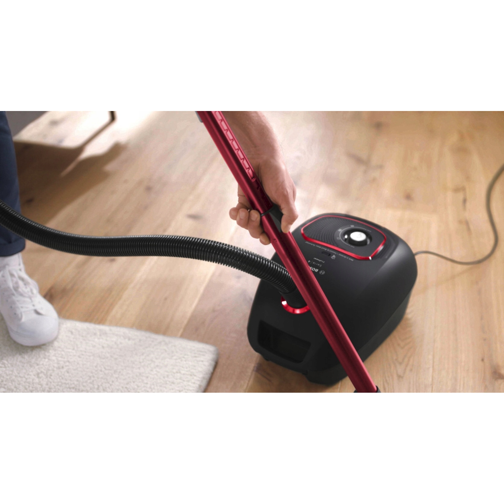 Aspirator cu sac Bosch Serie 4 BGB41POW1 850W, HEPA, 4l, negru, 8m cablu