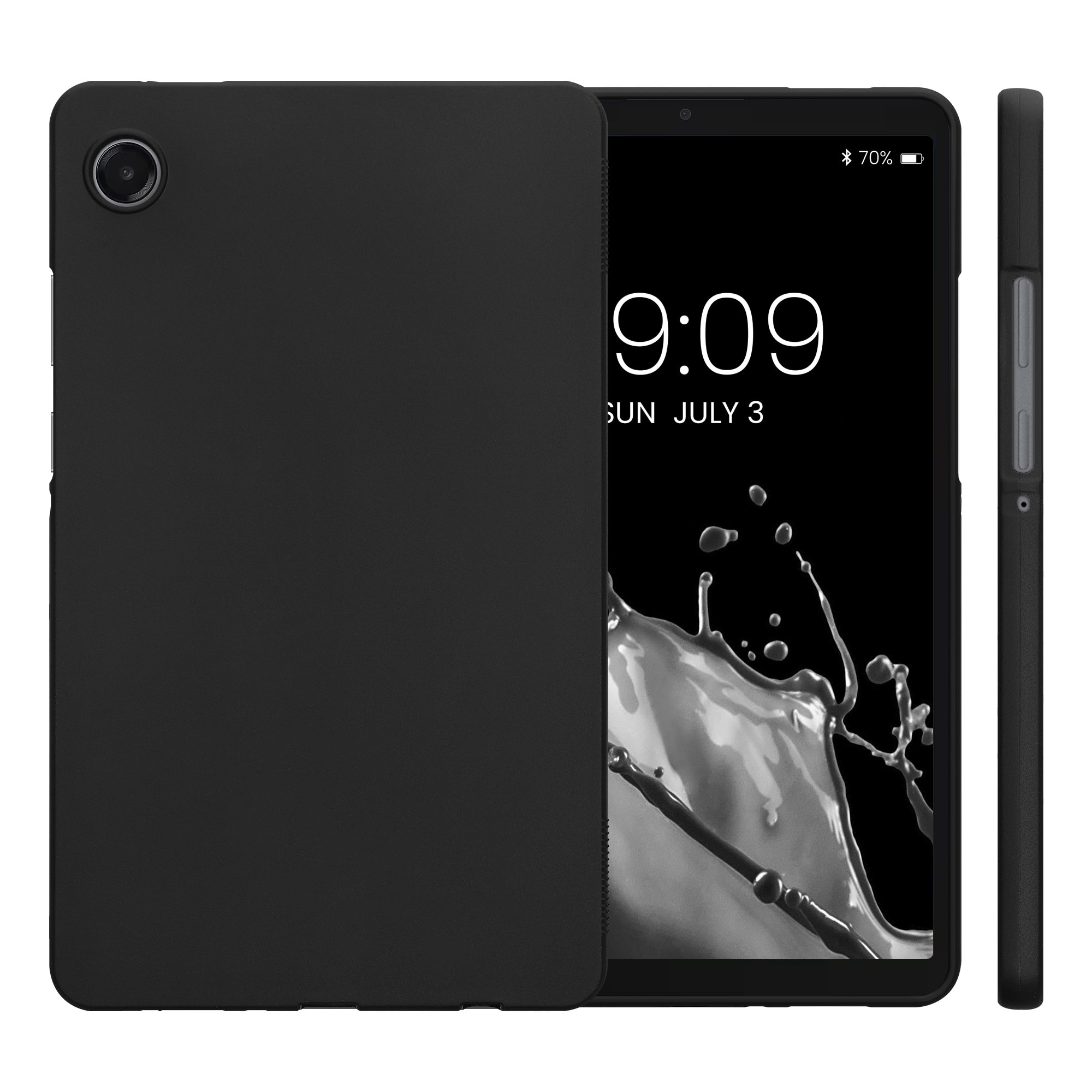 Husa tip carcasa Kwmobile pentru Samsung Galaxy Tab A11, silicon, negru, anti-alunecare