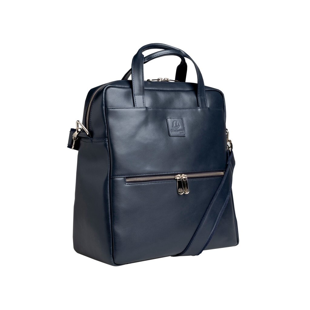 Rucsac din piele laptop 14" Exactive Lady Exacompta 17237E, bleumarin