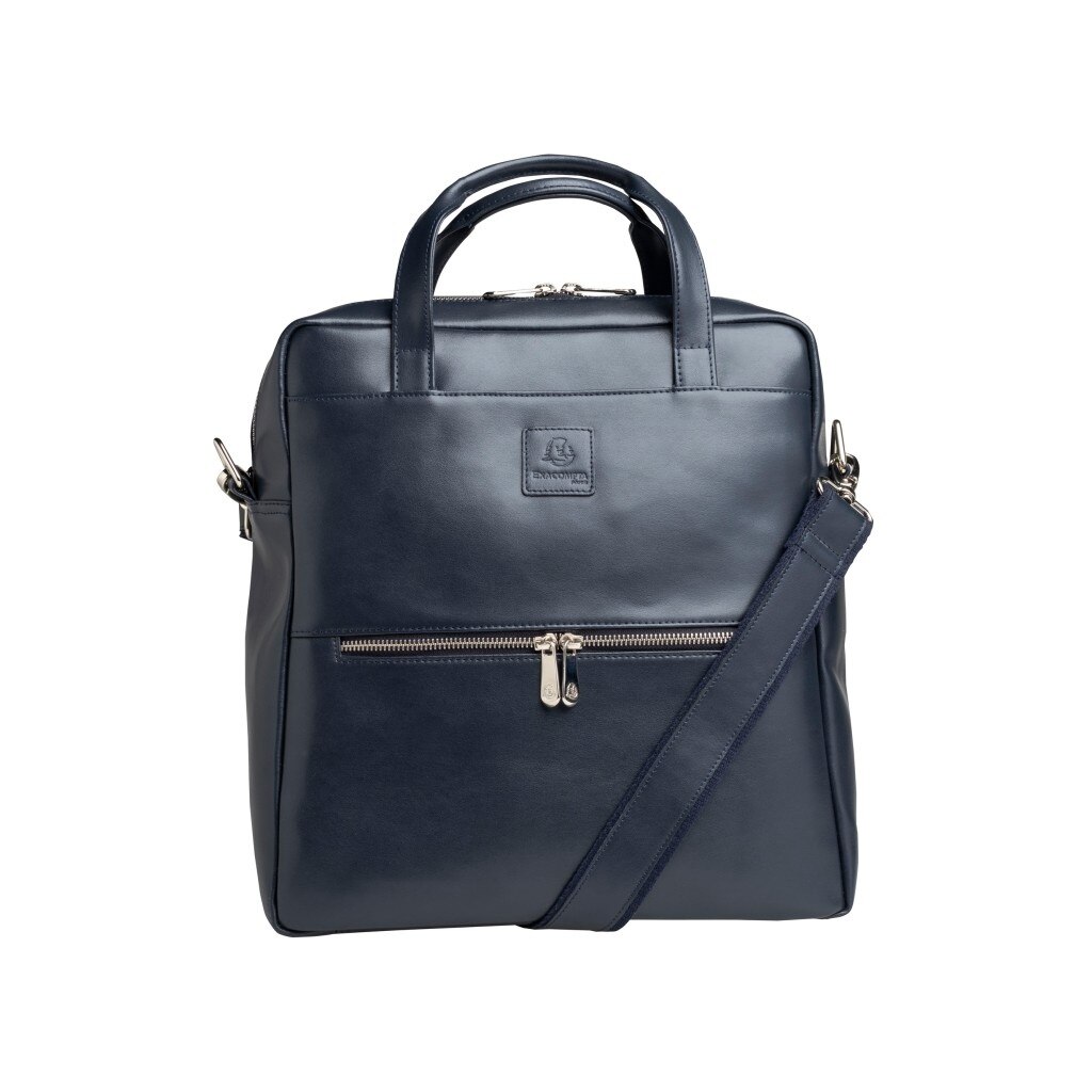 Rucsac din piele laptop 14" Exactive Lady Exacompta 17237E, bleumarin