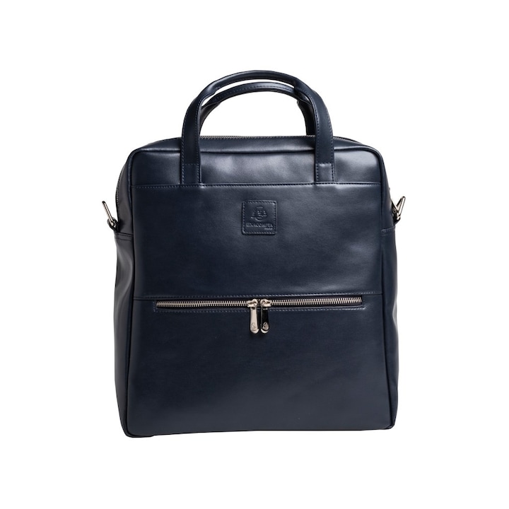 Rucsac din piele laptop 14" Exactive Lady Exacompta 17237E, bleumarin