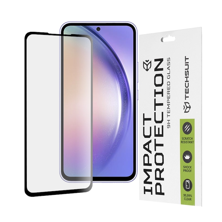 Folie pentru Samsung Galaxy A54, Techsuit 111D Full Cover / Full Glue Glass, Black