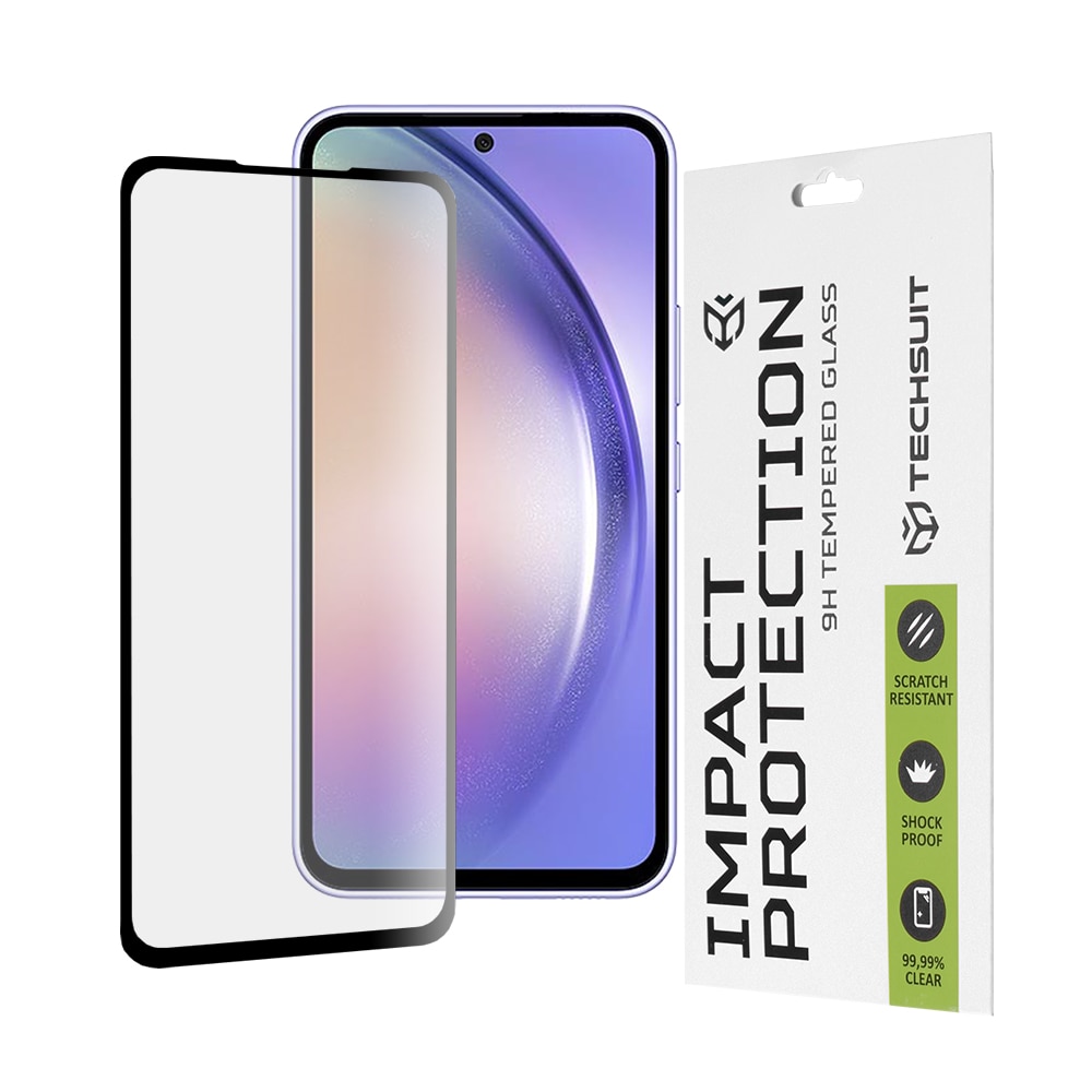 Folie pentru Samsung Galaxy A54, Techsuit 111D Full Cover / Full Glue Glass, Black
