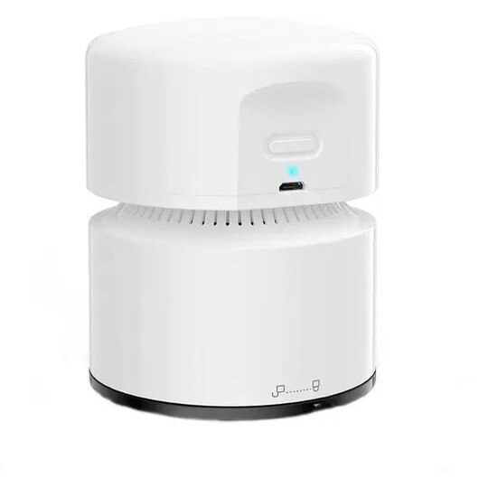 Aspirator de birou mini reincarcabil USB K0255-0810-CDCJ38902, 1800 mAh, capacitate 58 ml, autonomie 2 h, 9000 RPM, oprire automata 10 min, alb, 11.5 x 11 x 9 cm