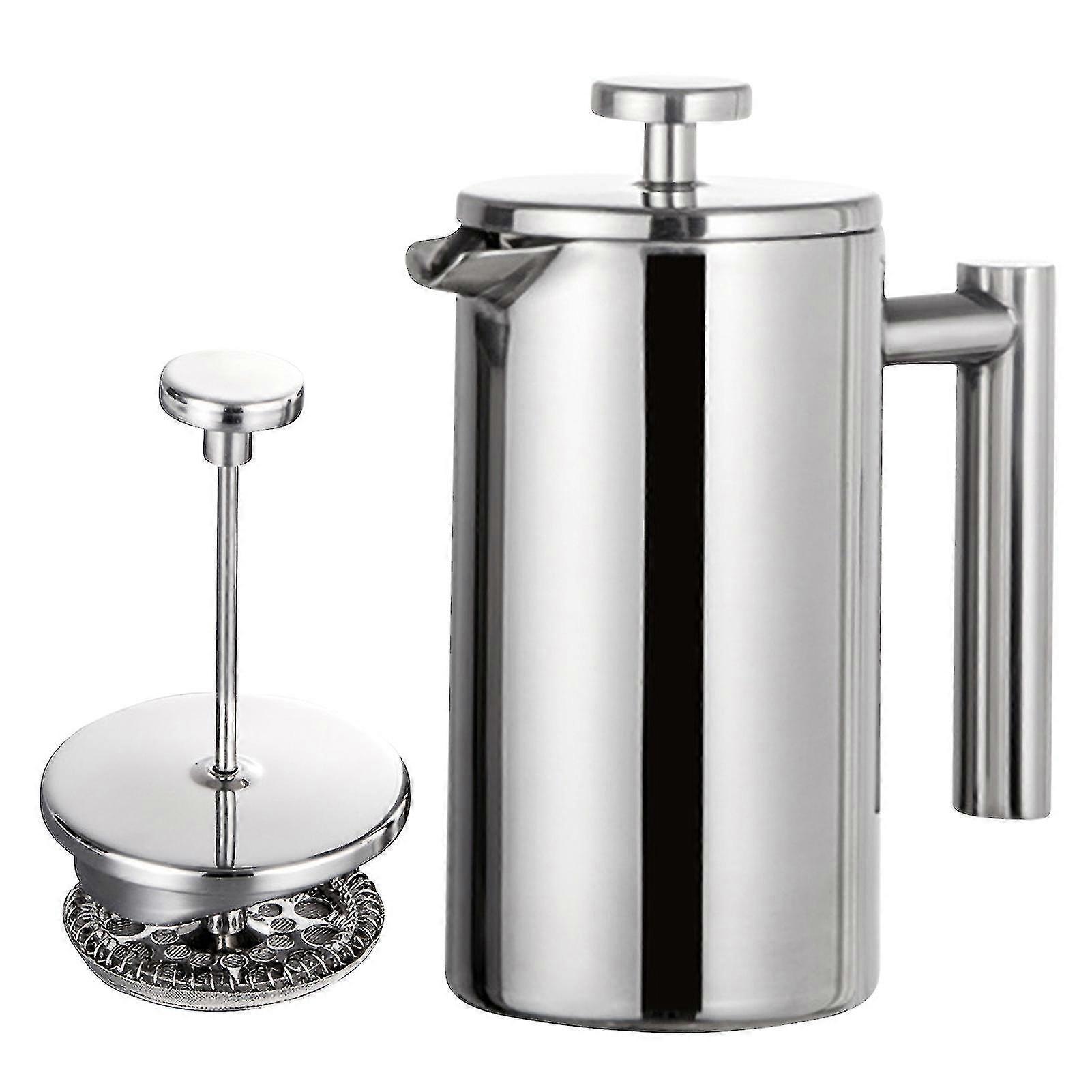 Cafetiera franceza, 800ml, otel inoxidabil, izolatie dubla, maner ergonomic, argintiu, 9x17cm