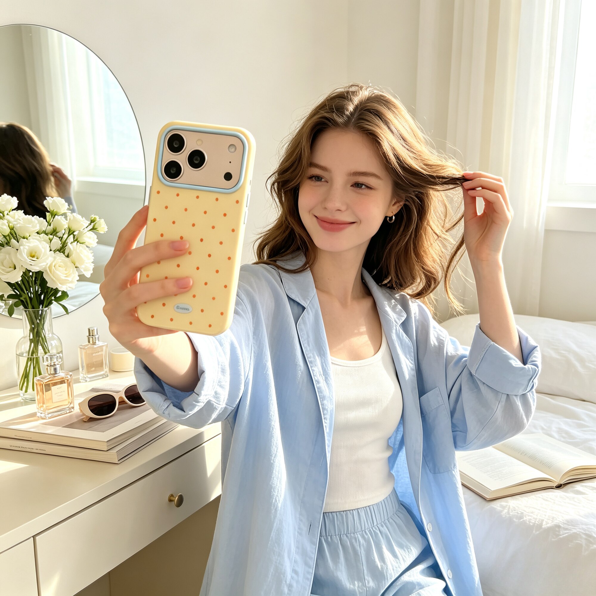 Husa telefon TPU moale buline color-block iPhone 17 Pro Max protectie elastica