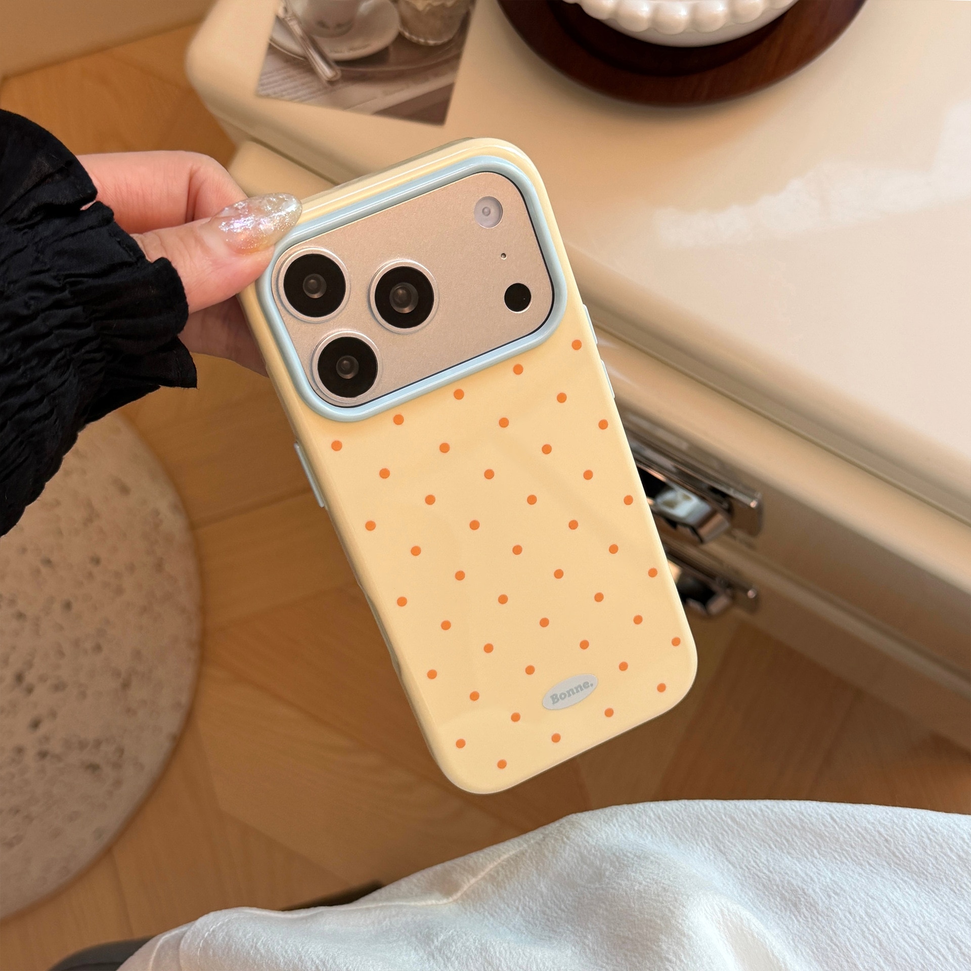 Husa telefon TPU moale buline color-block iPhone 17 Pro Max protectie elastica