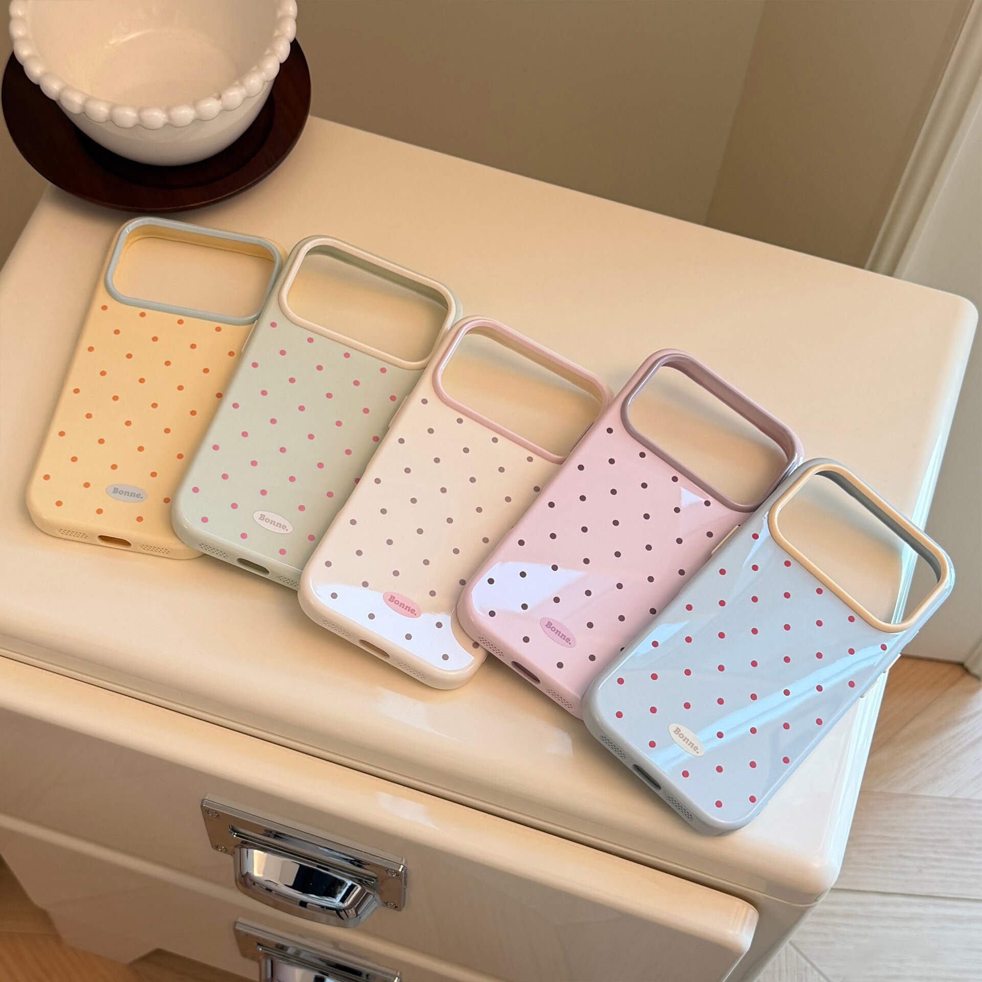 Husa telefon TPU moale buline color-block iPhone 17 Pro Max protectie elastica