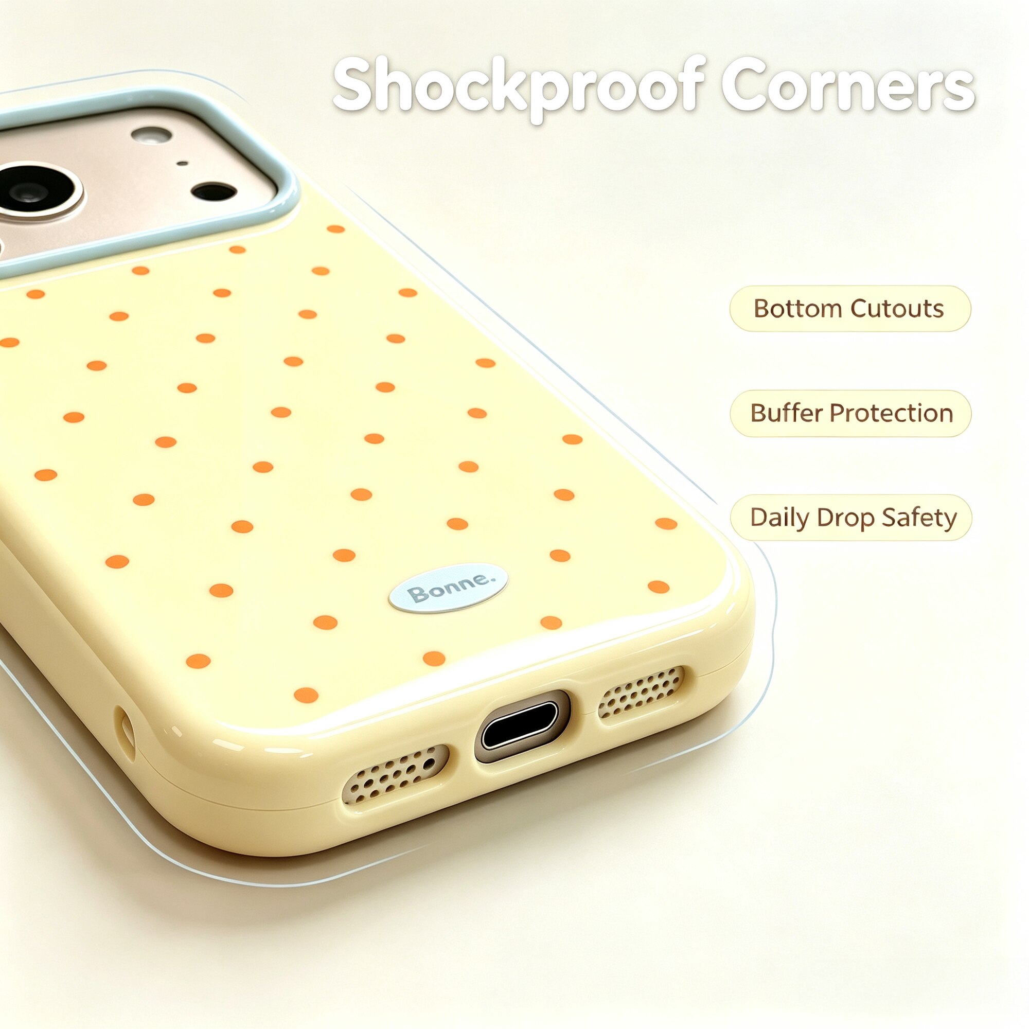 Husa telefon TPU moale buline color-block iPhone 17 Pro Max protectie elastica