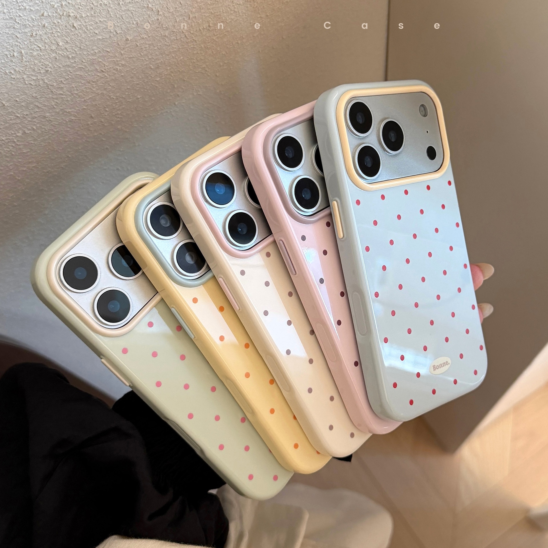 Husa telefon TPU moale buline color-block iPhone 17 Pro Max protectie elastica