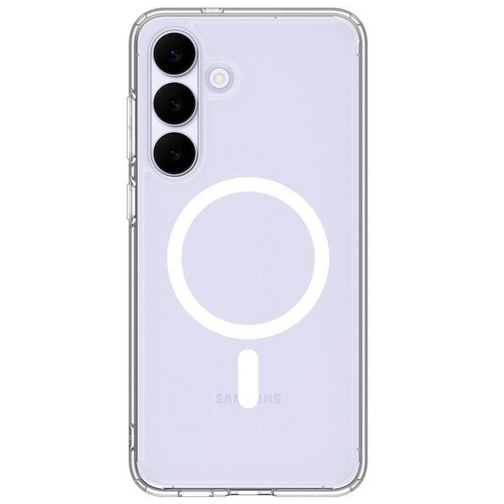 Carcasa Spigen Ultra Hybrid cu MagSafe compatibila cu Samsung Galaxy S25 FE, Clear White