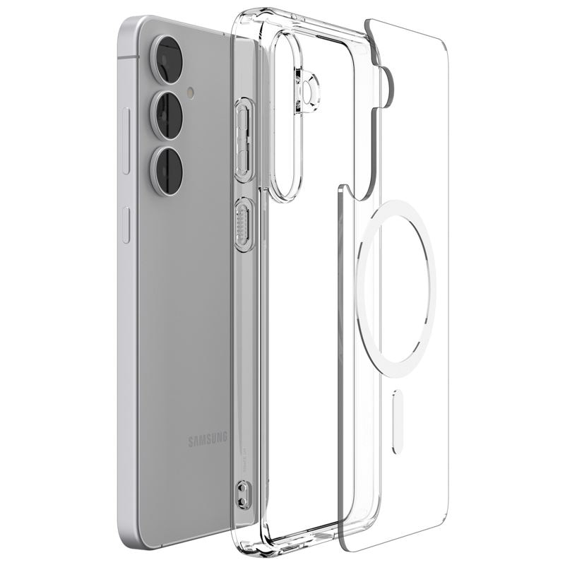 Carcasa Spigen Ultra Hybrid cu MagSafe compatibila cu Samsung Galaxy S25 FE, Clear White