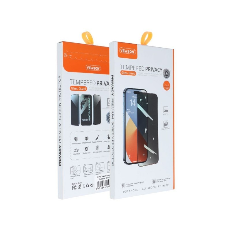 Folie Sticla Securizata Veason 6D Privacy Compatibila Cu iPhone 15 Plus, Full Glue, Case Friendly, Antispy