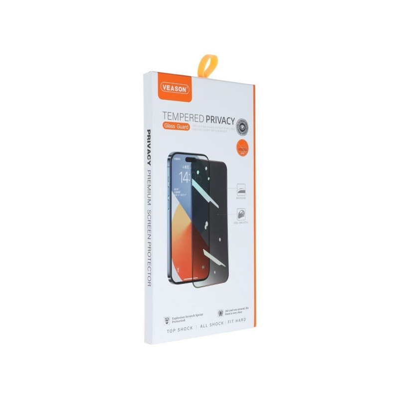 Folie Sticla Securizata Veason 6D Privacy Compatibila Cu iPhone 15 Plus, Full Glue, Case Friendly, Antispy