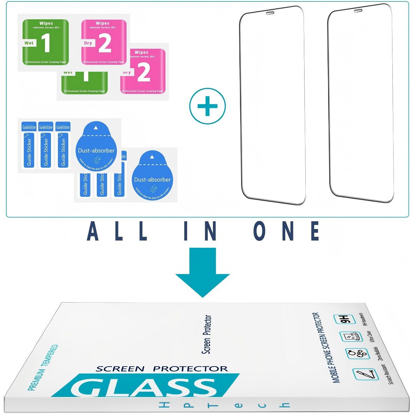 Folie protectie ecran sticla temperata iPhone 12 Pro Max 6.7 inch set 2 buc transparent 0.33mm