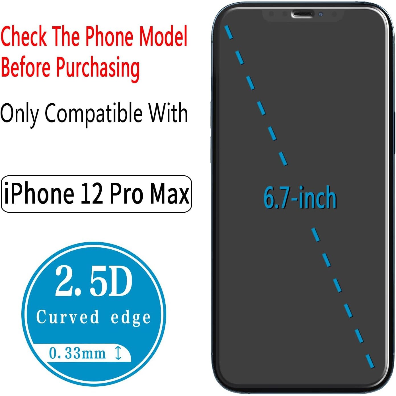 Folie protectie ecran sticla temperata iPhone 12 Pro Max 6.7 inch set 2 buc transparent 0.33mm