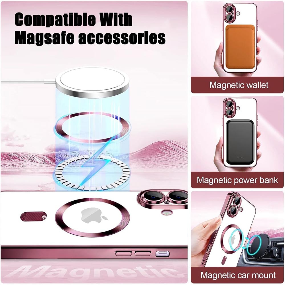 Husa BestCase® Luxury MagSafe, Compatibila Samsung Galaxy A16, DreamCatcher, Ultra-Soft, Margini metalizate, 1946079 MC Rose 951