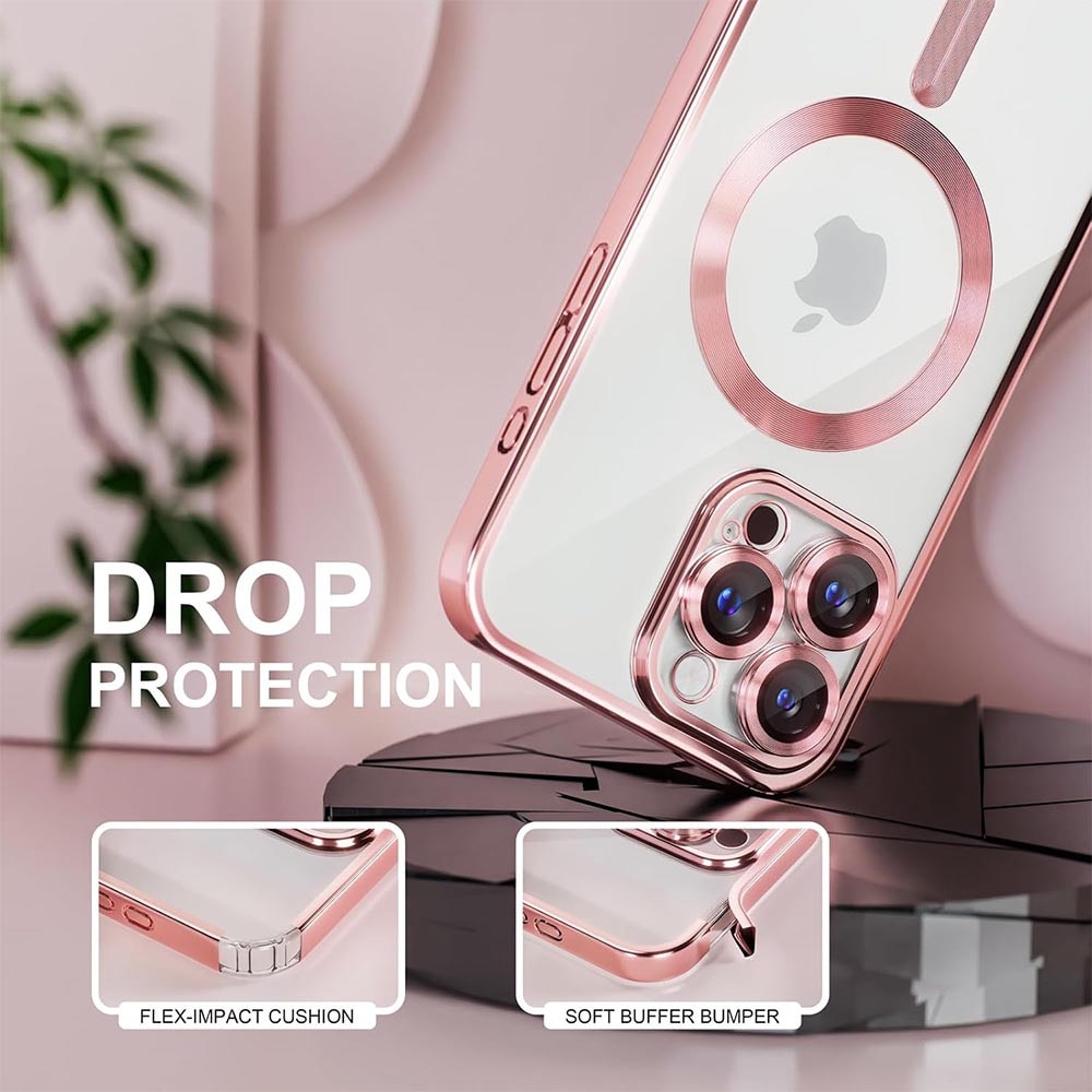 Husa BestCase® Luxury MagSafe, Compatibila Samsung Galaxy A16, DreamCatcher, Ultra-Soft, Margini metalizate, 1946079 MC Rose 951