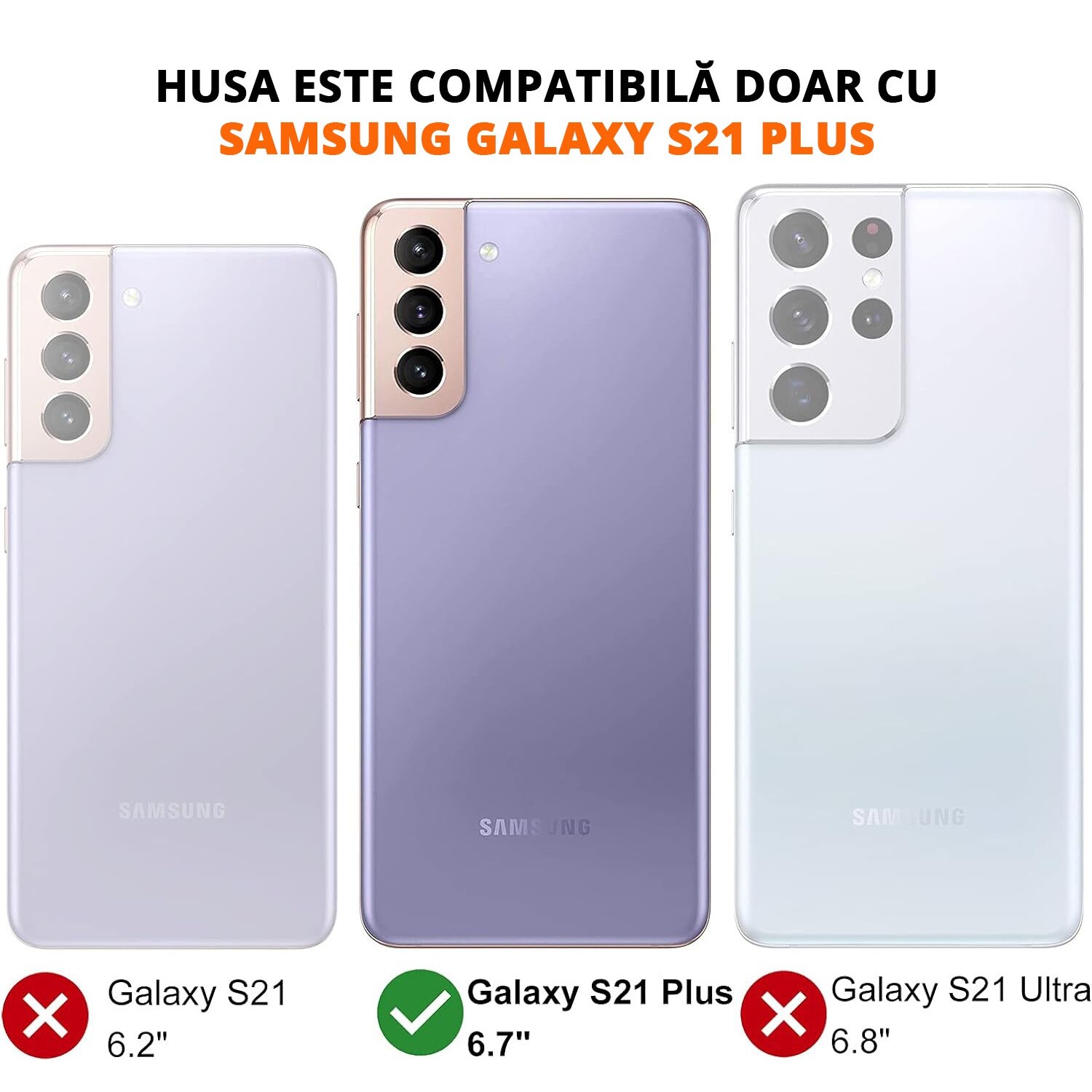 Husa pentru Samsung Galaxy S21 Plus, MobileSmart, Hibrid Antisoc, Inel Rotativ 360° Magnetic pentru Suport Auto, Mov