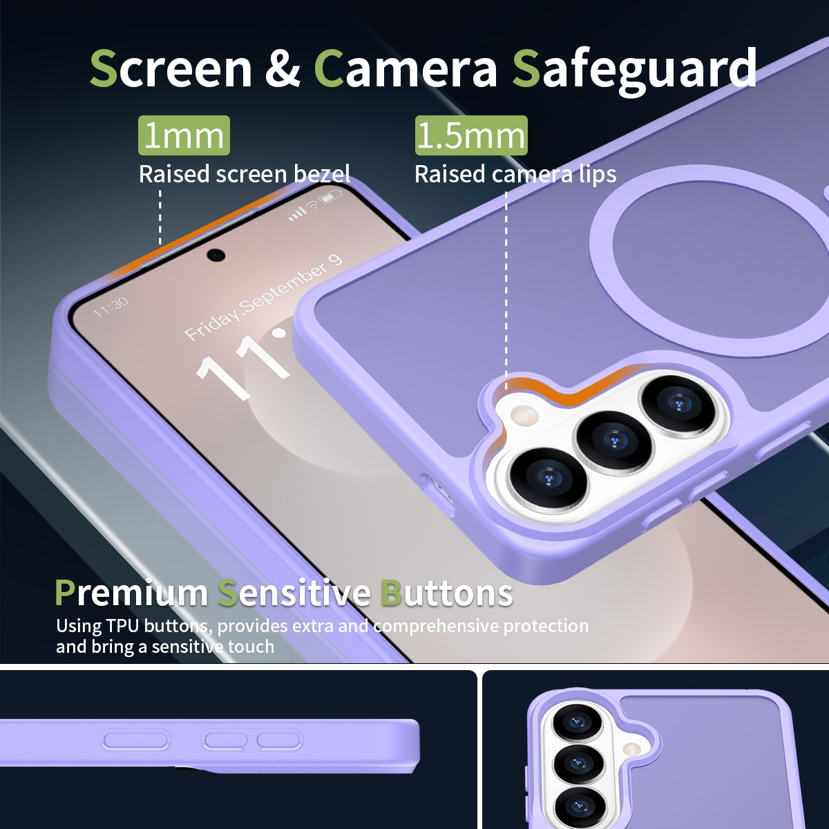 Husa de protectie pentru Samsung Galaxy S25 Plus, Omelivon, MagSafe, Incarcare Wireless, Antisoc, Margini Ridicate pentru Protectia Ecranului si a Camerelor, Materiale Premium, Violet deschis