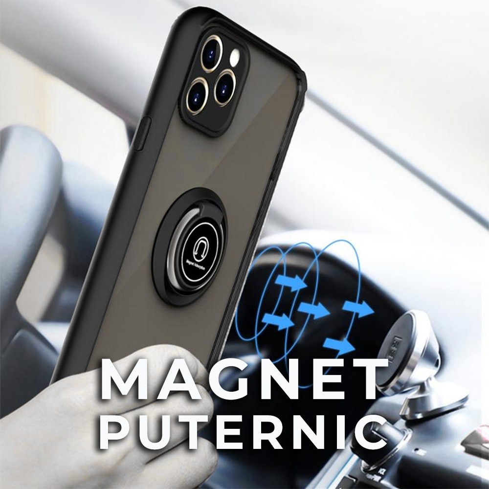 Husa pentru Xiaomi Poco F8 Ultra Daden® Glinth, Suport Inel, Antisoc, Calitate Premium, Fumuriu cu Margini Negre