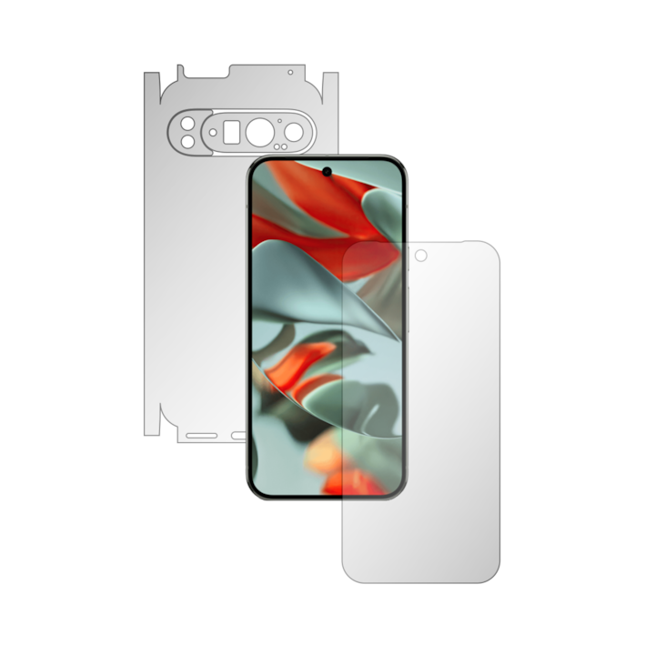 Folie de Protectie Full-Body Folie24, pentru Google Pixel 9 Pro XL, 1 Set Ultra-Clear cu Acoperire 360, Ecran + Spate si Laterale, Adezive, Flexibile cu Auto Regenerare