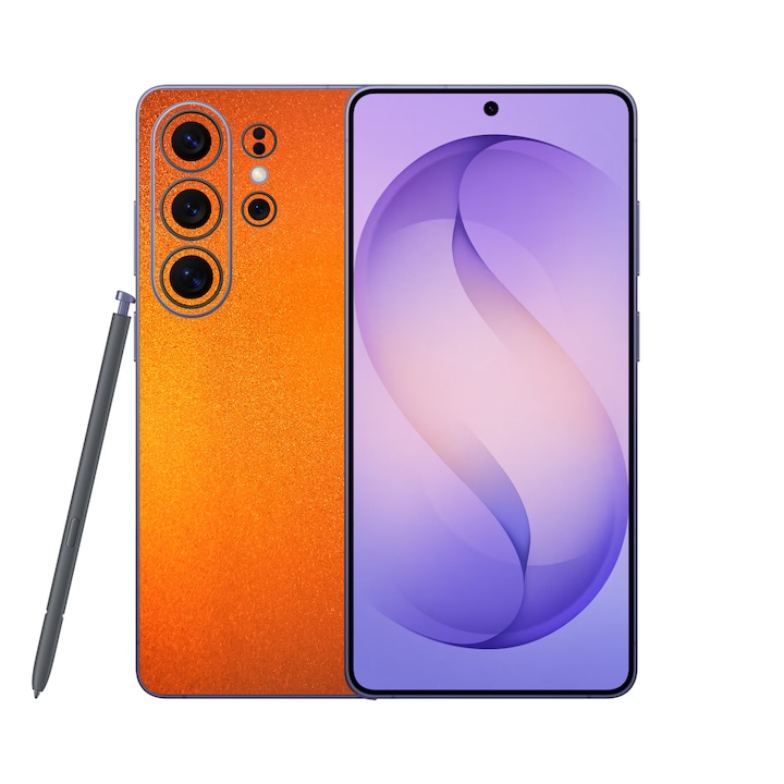 Folie iSkinz pentru Samsung Galaxy S26 Ultra - Tangerine Dream, Split Cut, Skin Adeziv Cover, Protectie pentru Carcasa Spate si Laterale