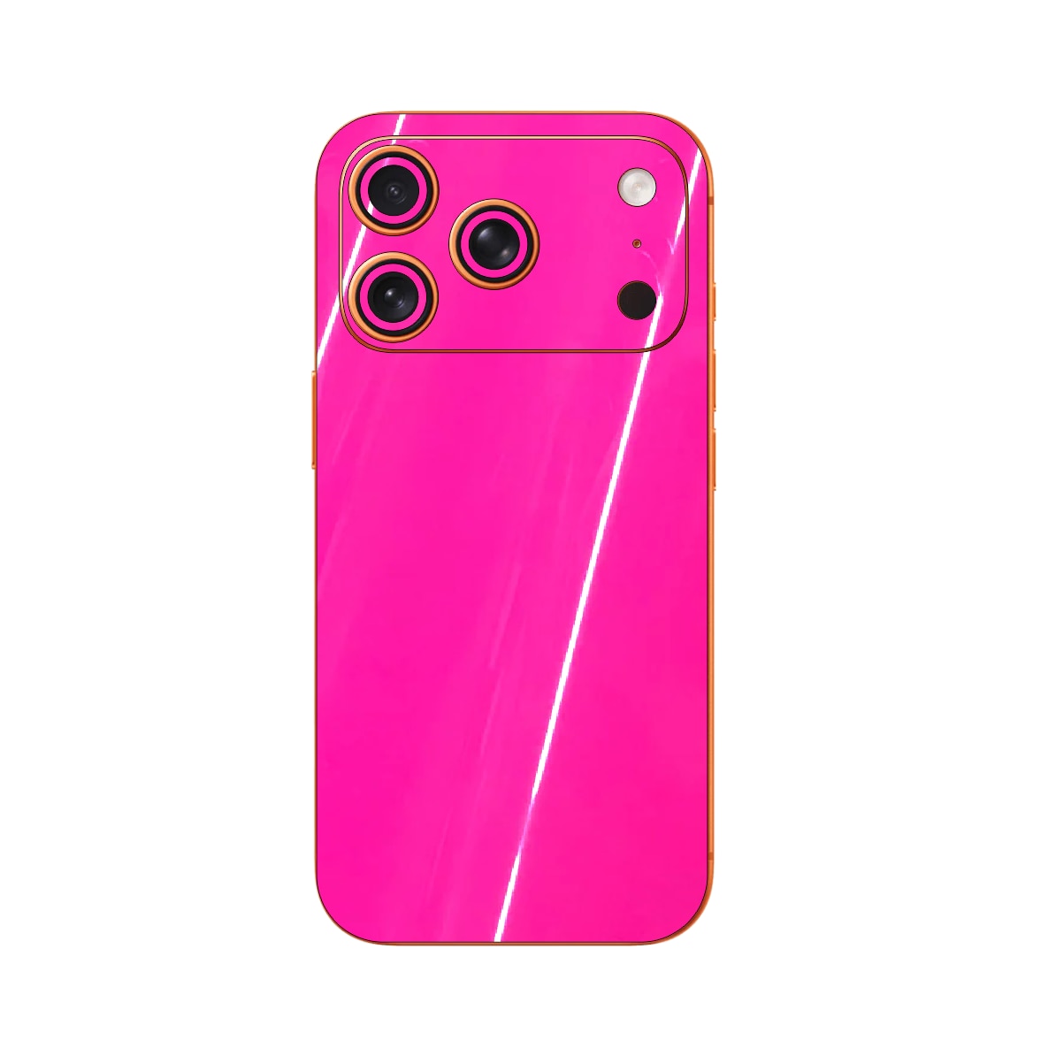Folie iSkinz pentru Apple iPhone 17 Pro Max - Neon Roz, Split Cut, Skin Adeziv Full Cover, Protectie Carcasa Spate si Laterale