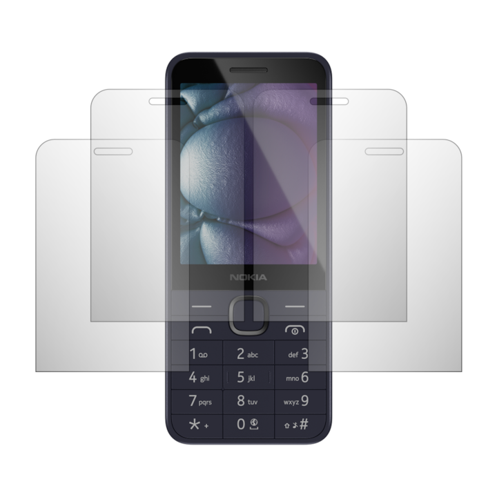 Set 4X Folie Protectie Ecran Folie24, pentru Nokia 225 4G (2024), 2X Ultra-Clear + 2X Mate, Acoperire Full-Display si Case-Friendly, Adezive, Flexibile cu Auto Regenerare