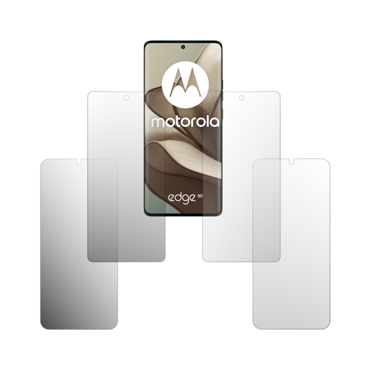 Set 4X Folie Protectie Ecran Folie24, pentru Motorola Edge 50, 2X Ultra-Clear + 2X Mate, Acoperire Full-Display si Case-Friendly, Adezive, Flexibile cu Auto Regenerare