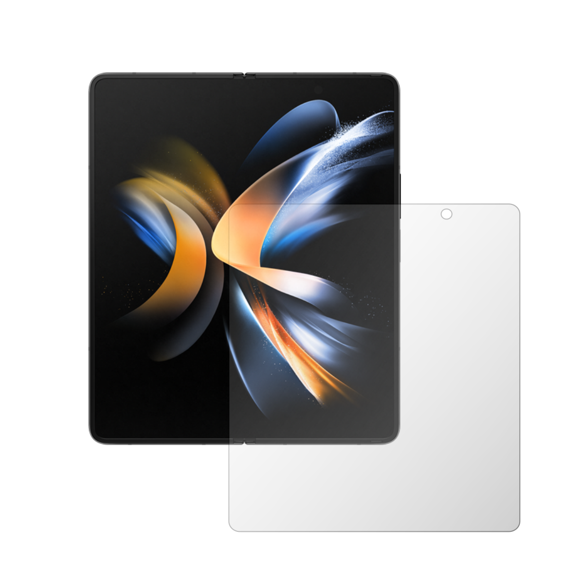 Set 2 Folii Protectie Ecran Intern iSkinz pentru Samsung Galaxy Z Fold4 - Full Cut, Invisible Skinz HD, Siliconica Ultra-Clear cu Acoperire Totala, Adeziva si Flexibila