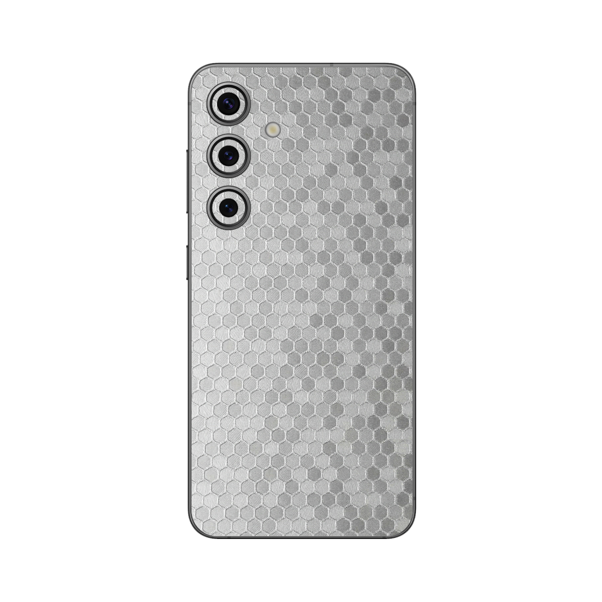 Folie iSkinz pentru Samsung Galaxy S23 - Honeycomb Argintiu Silver, Simple Cut, Skin Adeziv Cover, Protectie pentru Carcasa Spate si Laterale