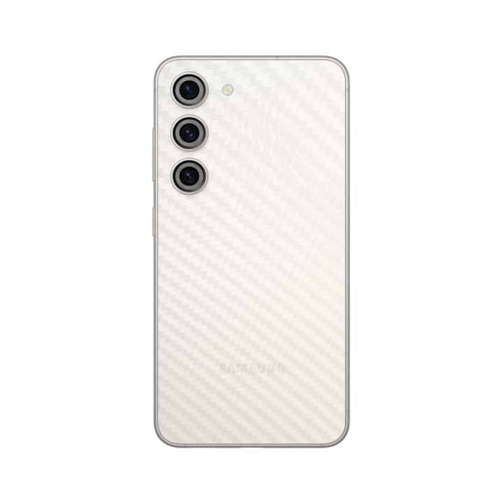 Folie iSkinz pentru Samsung Galaxy S24 - Carbon Transparent, Simple Cut, Skin Adeziv Cover, Protectie pentru Carcasa Spate si Laterale