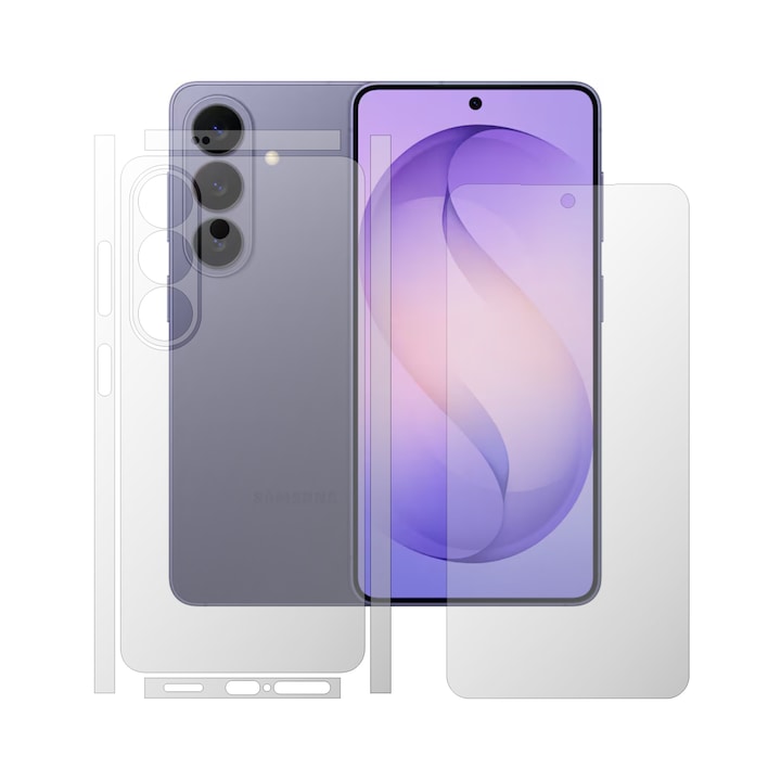 Folie de Protectie Full-Body Folie24, pentru Samsung Galaxy S26+ Plus, 1 Set Mate cu Acoperire Simple, Ecran + Spate, Adezive, Flexibile cu Auto Regenerare