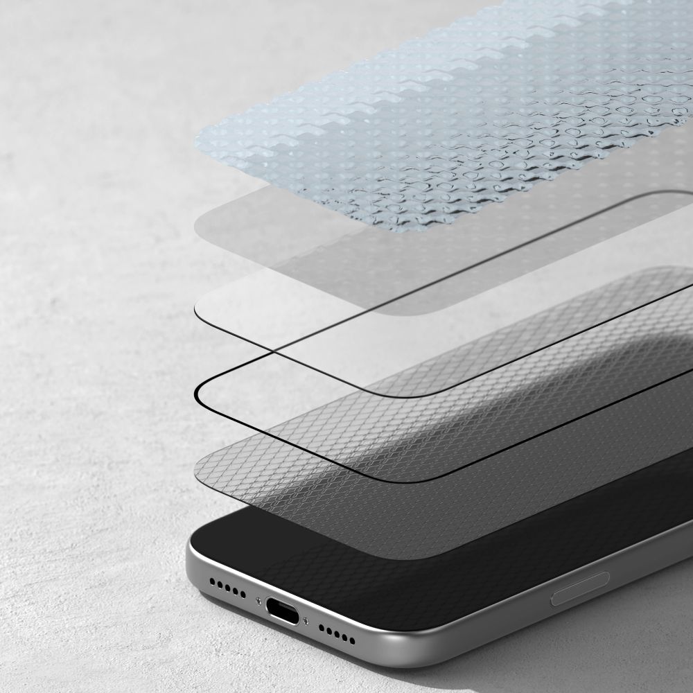 Folie sticla securizata Ringke Easy Slide Anti Reflective compatibila cu iPhone 17 Pro, Negru
