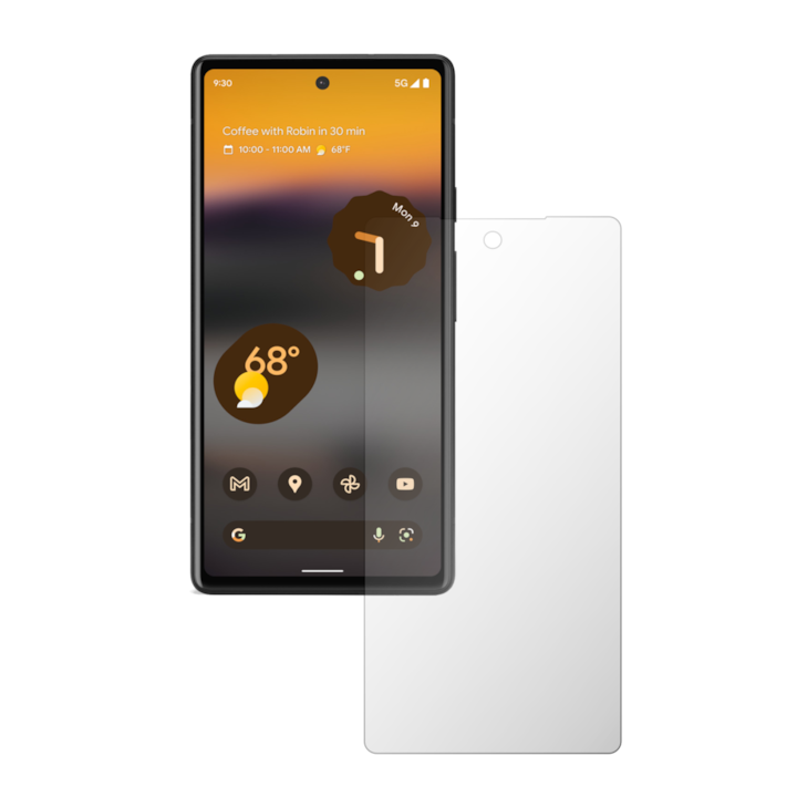 Folie Protectie Ecran iSkinz AutoRegeneranta pentru Google Pixel 6a - Case friendly, Invisible Skinz UHD, Siliconica Ultra-Clear cu Acoperire Totala, Adeziva si Flexibila