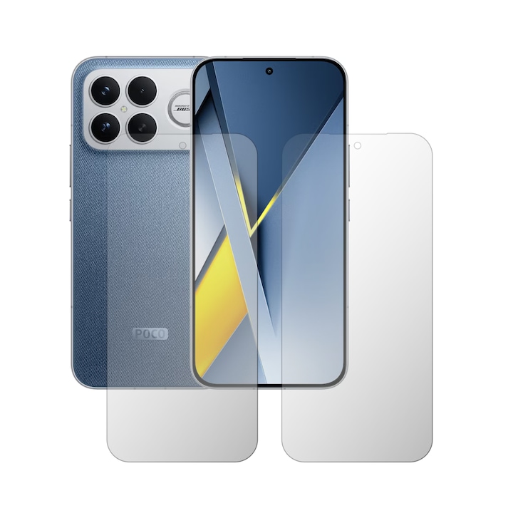 Set 2X Folie Protectie Ecran iSkinz Mata pentru Poco F8 Ultra - Full Display, Siliconica Matte Anti-Amprenta, Adeziva si Flexibila