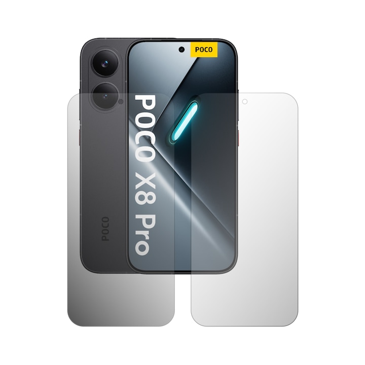 Set 2X Folie Protectie Ecran iSkinz HD pentru Poco X8 Pro - Case friendly, Siliconica Transparenta, Compatibila cu Carcasa, Adeziva si Flexibila